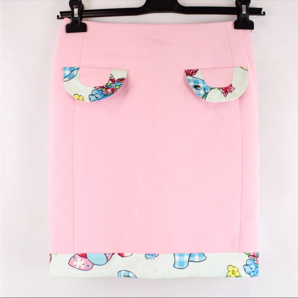 Moschino Couture Pink Mini Skirt with Calico Animal Contrast (SKIRT ONLY)